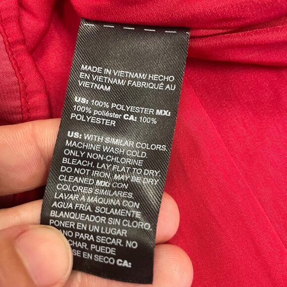 WHBM Womens Sleeveless Maxi Dress Ruffle Neck Red Size XXS - Picture 9 of 9